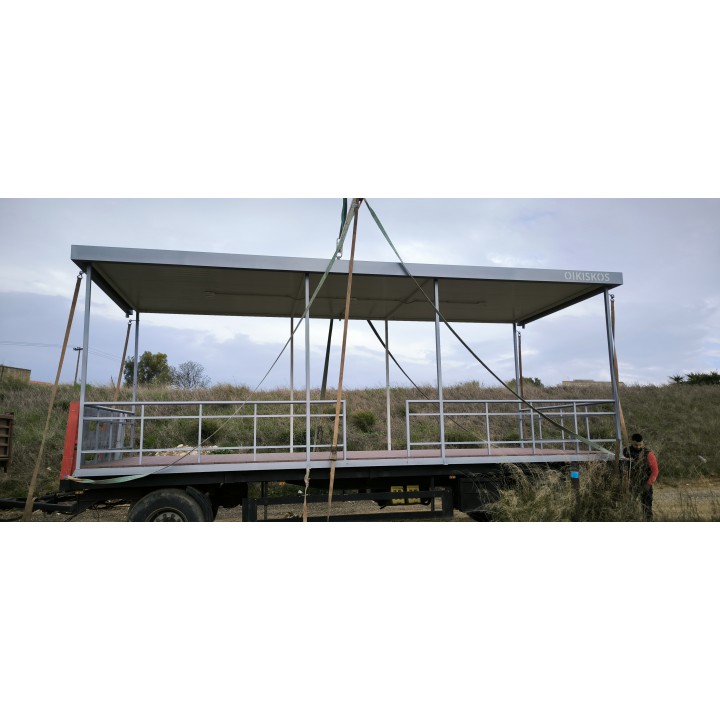 Canopy With Support Columns and Deck width 3.00