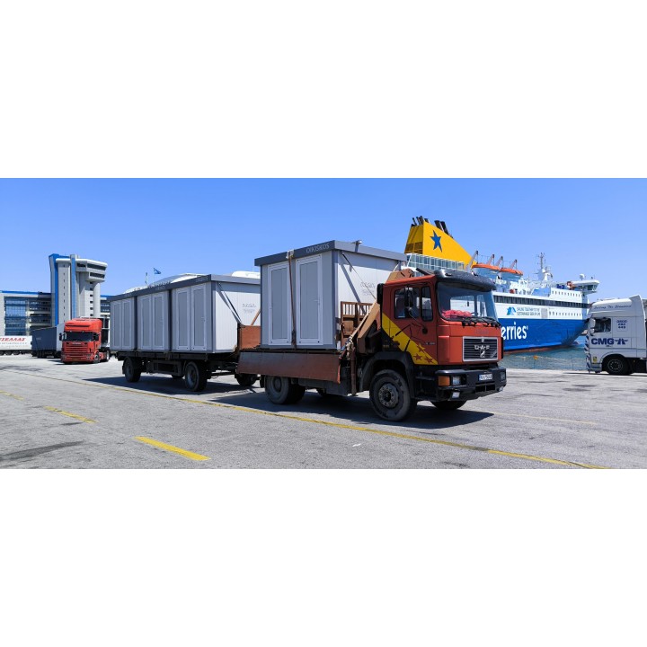 Truck /crane transport by ship per meter