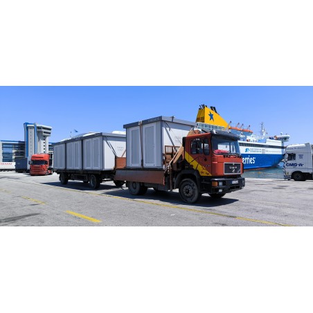 Truck /crane transport by ship per meter
