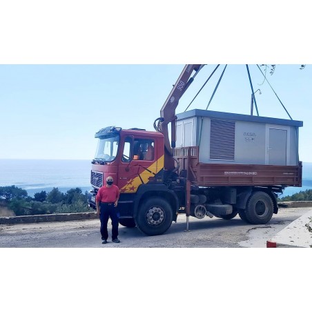 Transportation with trucks equiped with crane per km from Athens