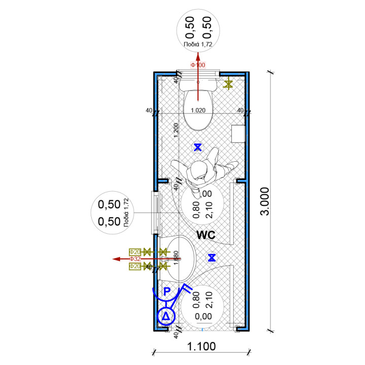 Simple WC with an antechamber
