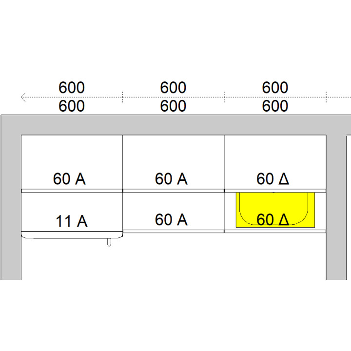 Kitchen Unit 1.80x0.6x2.40 with fridge space...