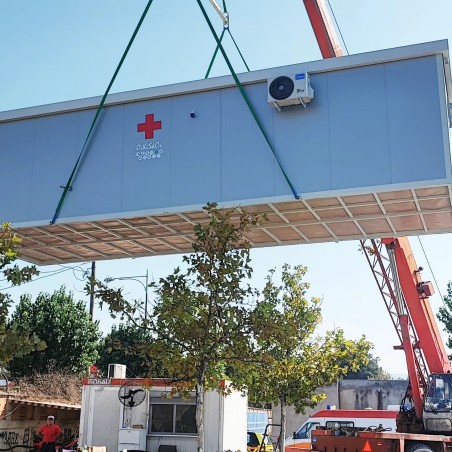 Combined oikiskos Transportation - Crane - Installation