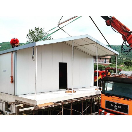 Combined oikiskos Transportation - Crane - Installation
