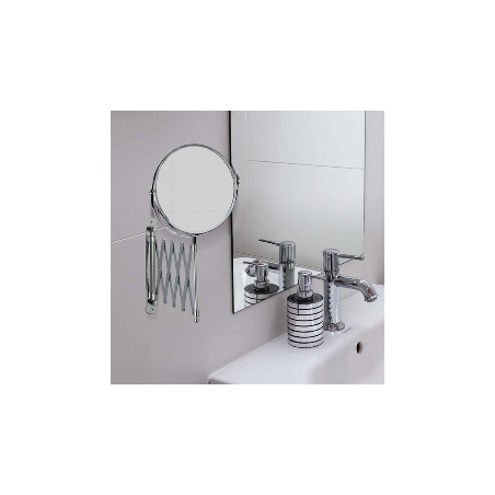 Round Bathroom Mirror made of Metal 47x47cm Silver