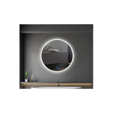 Round Bathroom Mirror Led Touch 50x50cm White