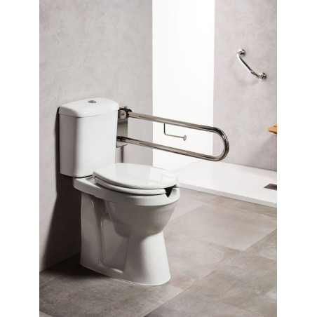 Ανακλινόμενη Λαβή Μπάνιου Inox ΑΜΕΑ 75cm Ασημί