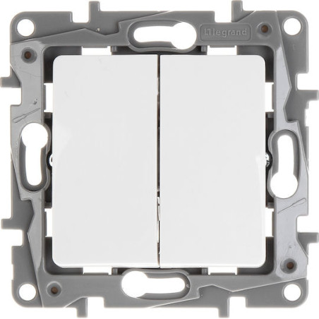 Legrand Niloé Recessed Wall Switch Lighting Two-Way without Frame White