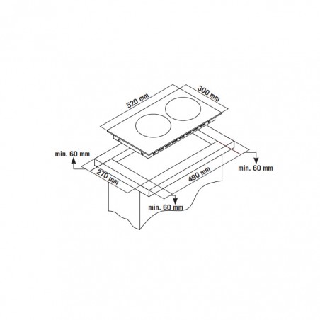 Autonomous Double Cooktop Thermogatz  with Ceramic Burners and Locking Function
